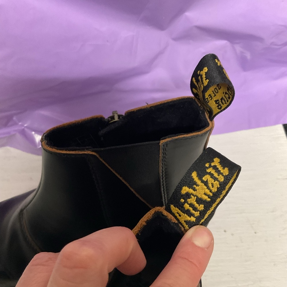 DR MARTENS | ROMETTY II CHELSEA BOOTS US 6 Black Leather Platform Boots - Picture 8 of 11
